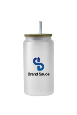 16 oz Glass Tumbler w/ Straw - Matte