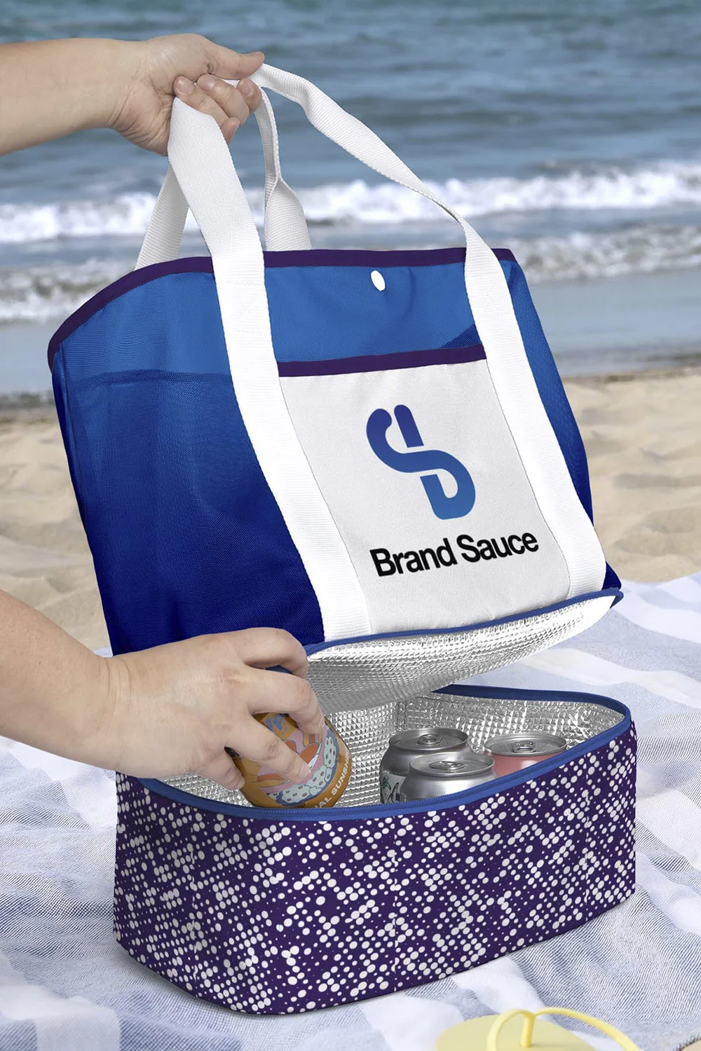 Mesh Tote With Cooler - Image 3